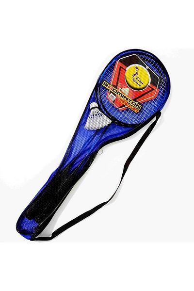 CAN SPORTS Set Bedminton cu Geanta 2 Rachete 1 Minge Set Badminton Culoare Albastru