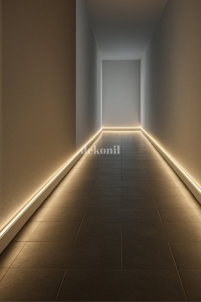 Dekonil İstanbul Ledli Beyaz Boyanabilir Süpürgelik 10cm (6 Adet)