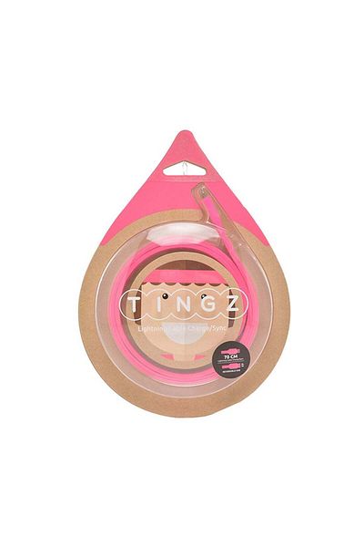Tingz Silicon Cable 70CM MFI Lightning to USB Cable Hot Pink