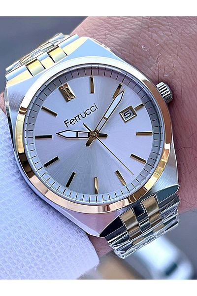 Ferrucci Steel Cord Calendar Dial 30 Mt Water Resistant Men's Wristwatch F.Fg03463.03