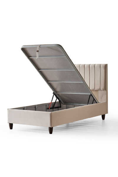 CENNET YATAK Manolya Tek Kişilik Sandıklı Baza ve Başlık Takımı 2’li Set