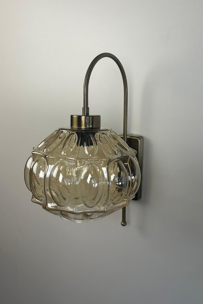 Bamyum Şila Bal Rengi Cam Aplik Duvar Lambası Modern Otel Cafe Vintage Salon Yatak Odası Merdiven Retro