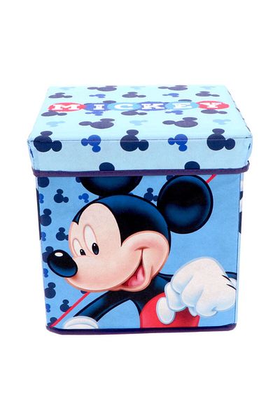 Mickey Mouse Folding Stool with Storage Space, Box Type, Multicolor, Max 80 kg, 30x30x30 cm, Mickey Mouse