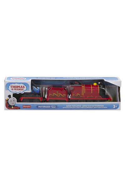 mattel Thomas motorized locomotive splash tank james with 2 wagons