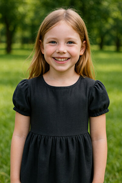 Hilal Akıncı Kids Базова рокля от памук и лен