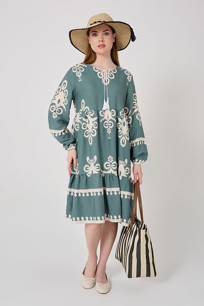 DEVRAN V-Neck Cotton Viscose Dress