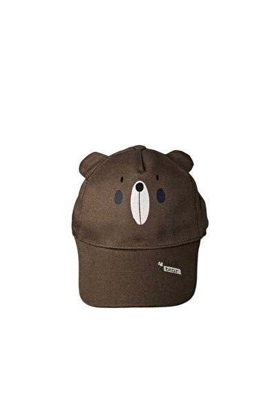 Kitti Spteks Kitti 1-3 Yaş Erkek Bebe Çocuk Haki Renk Baskı Figürlü Ayıcık Kulaklı Yazlık Şapka