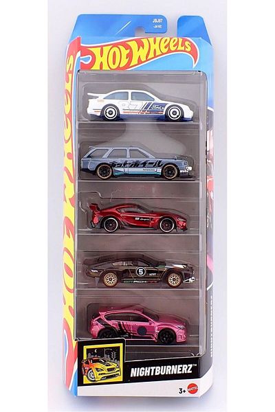 mattel Set of 5 hot wheels nightburnerz cars