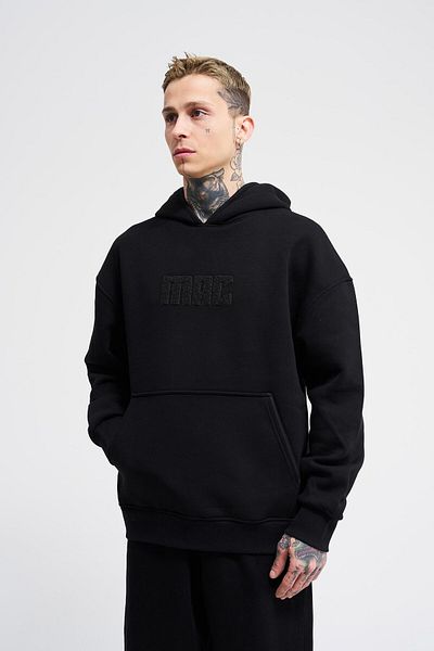 Machinist Ανδρικό φούτερ Oversize MAC Κεντημένο Μαύρο