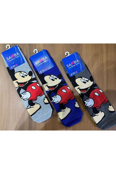 gozal Mickey Mouse Graphic Long Socks – Unisex, Free Size (1 Pair)
