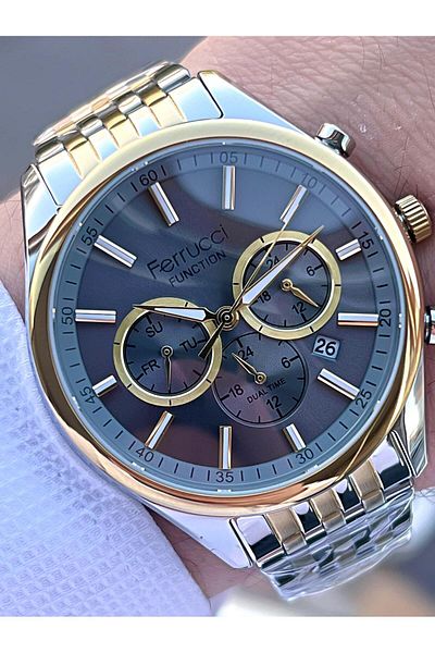 Ferrucci Steel Cord Internal Functions Active 30 Mt Water Resistant Men's Wristwatch F.Fg03550.05