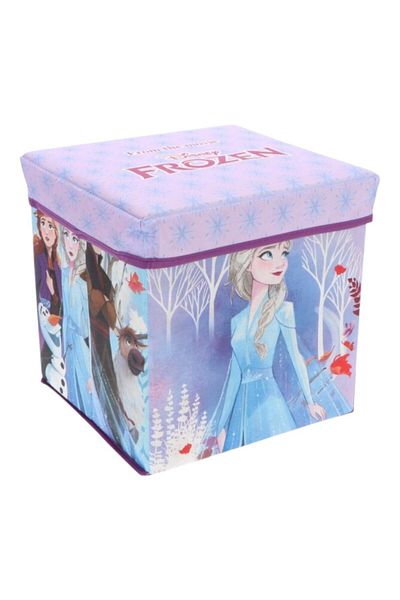 Frozen Folding Stool with Storage Space, Box Type, Multicolor, Maximum 80 kg, 30x30x30 cm, Frozen
