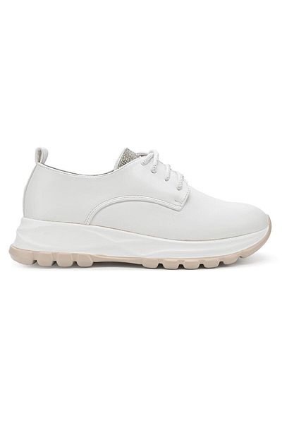 Tmall Pantofi casual de dama,Din piele ecologica,Cu siret,P1234,Alb