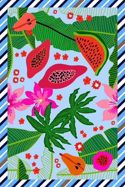 nehir eşarp Fruit & Leaf Pattern Pareo 100 X 150 cm