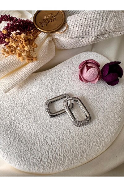 H&S AKSESUAR ÇELİK TAŞLI DİKDÖRTGEN LOCK KÜPE