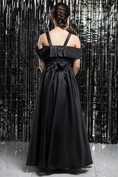 DENİMİNİ Askılı Beli Lastikli Kız Çocuk Mezuniyet Abiye Elbisesi DNM362