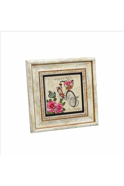 Sadrazam Natural Stone Painting with Dutch Bicycle Image Printed (20 X 20 Krg-38)
