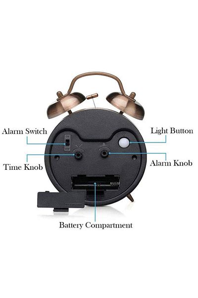 PUFO Sail Dreams alarm clock with dial lighting button, metallic, 16 cm, copper