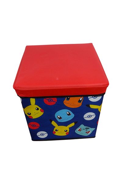 Pokemon Folding Stool with Storage Space, Box Type, Multicolor, Maximum 80 kg, 30x30x30 cm, Pokemon