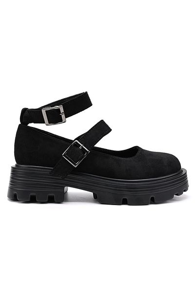 Tmall Pantofi casual de dama,Din piele ecologica intoarsa,P1244,Negru