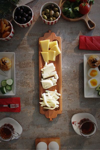 Oddo Wood 40 cm Wooden Spade Cheese Plate, Bread Bowl, Presentation Bowl, Cookie Bowl