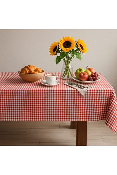 Prime Sleeks Table Cloth, Pöti Checked Table Cloth, Stain-Proof Dining Table Cloth