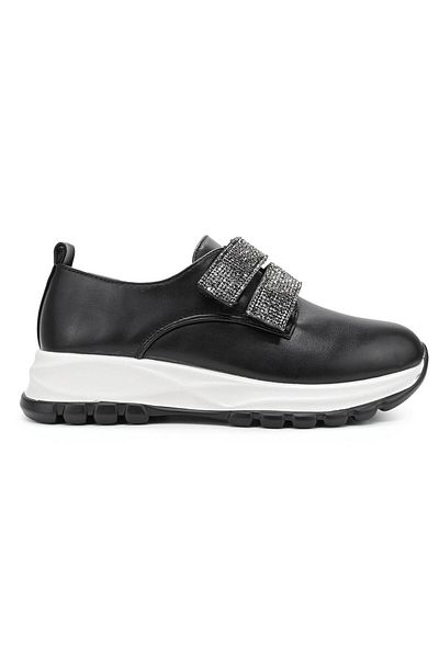 Tmall Pantofi sport damă, din piele ecologică, cu cataramă, P1232, negri