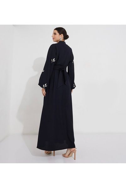Rosette Abaya Navy Crumple Abaya