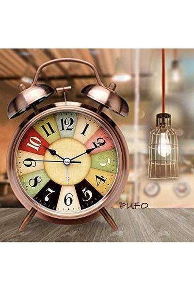 PUFO Colorful life alarm clock, with dial lighting button, metallic, 16 cm, copper