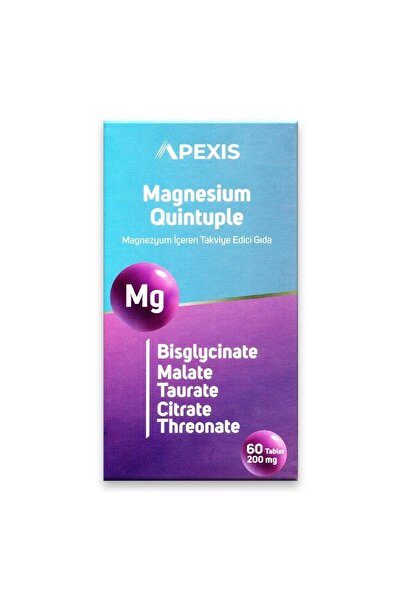 Apexis Magnesium (MAGNEZYUM) Quintuple 200mg 60 Tablet