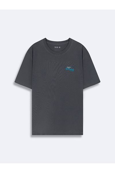 Ltb Men's Anthracite Printed T-Shirt