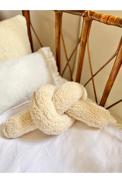 Cherry Bloom Cotton Teddy Plush Sausage Pillow