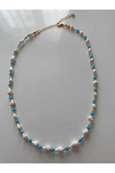 LUCK Women's Crystal Beaded Conch Natural Stone Necklace