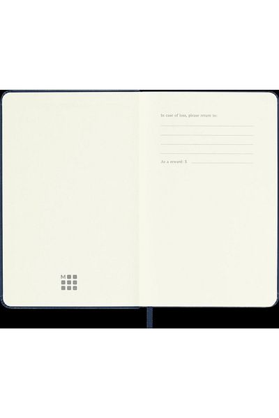 Moleskine Caiet simplu bleumarin - Copertă rigidă și buzunar