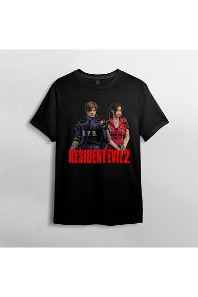 Pixxa Tricou unisex cu tematică Resident Evil 2, 100% bumbac, cu gâtul rotund, model 2