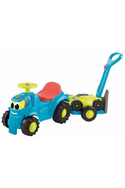 Simba Ecoiffier ride-on tractor set with trailer and mower