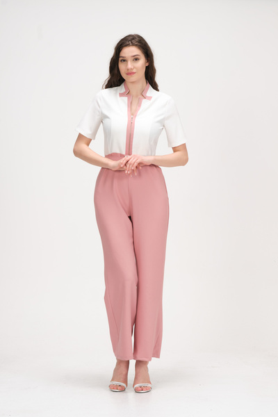 Shahiqa Çift Renkli Fermuar Detaylı Tulum