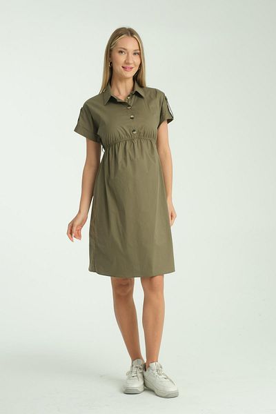 Işşıl Işşil E165-Shoulder Epaulet Breastfeeding Detail Maternity Clothing Cotton Dress