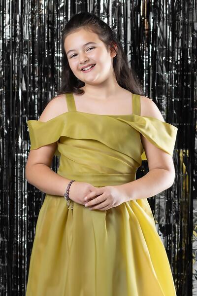 DENİMİNİ Askılı Beli Lastikli Kız Çocuk Mezuniyet Abiye Elbisesi DNM362