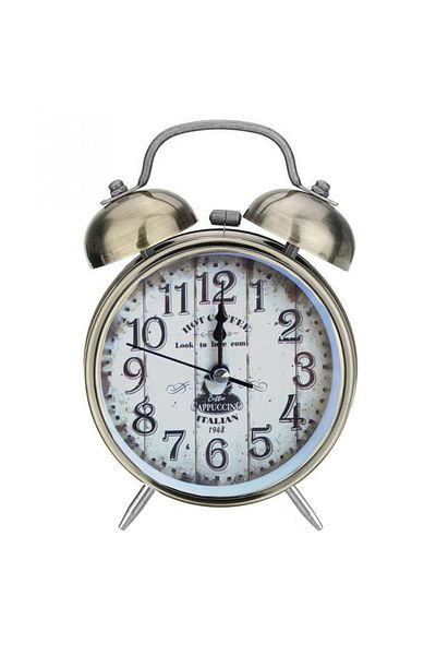 PUFO Hot Coffee alarm clock with dial lighting button, metallic, 16 cm, copper