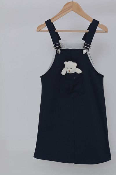 TOFİSA Girl's Navy Blue Teddy Bear Gilet - 27063