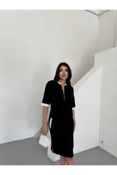 MODA Γυναικείο μίνι φόρεμα από ύφασμα με γιακά δικαστή