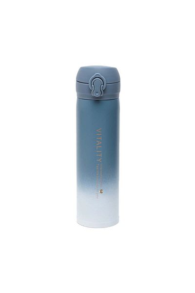 PUFO Termos metalic Vitality pentru băuturi, izotermic, 500 ml, albastru/alb