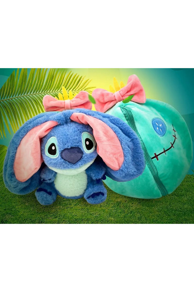 ABYZ Jucărie de pluș Stitch, moale și catifelată, dimensiune 20 cm, culoare albastru/verde