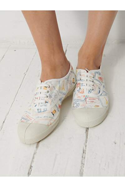 Bensimon Lacet Femme Timbres Paris - Desenli Kadın Ayakkabısı