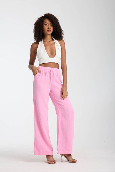 İLKCET MODA Γυναικείο παντελόνι Muslin Oversize Palazzo