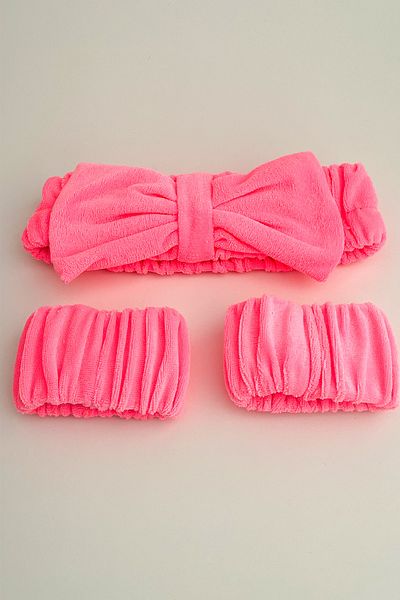 Modex Bow Towel Headband and Bracelet Set Spa-Makeup-Skin Care-Face Wash Headband