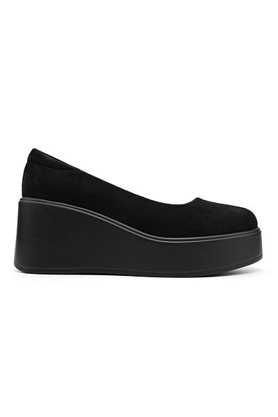 Tmall Women's casual shoes, Made of eco-leather suede, With platform, P1259, Black