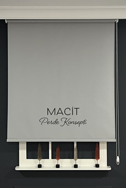 Macit Design Gri Kalın Stor Güneşlik Perde (Dayanıklı Alüminyum Kasa)