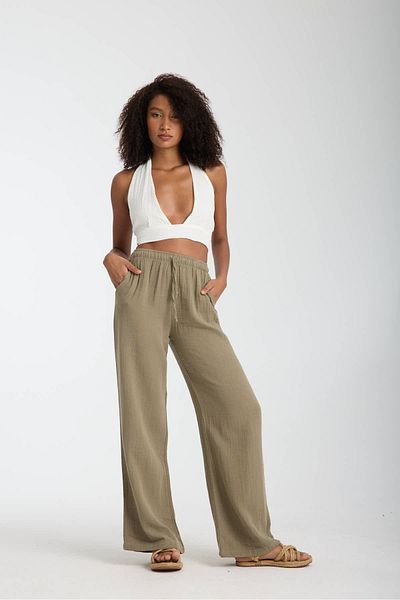 İLKCET MODA Γυναικείο παντελόνι Muslin Oversize Palazzo